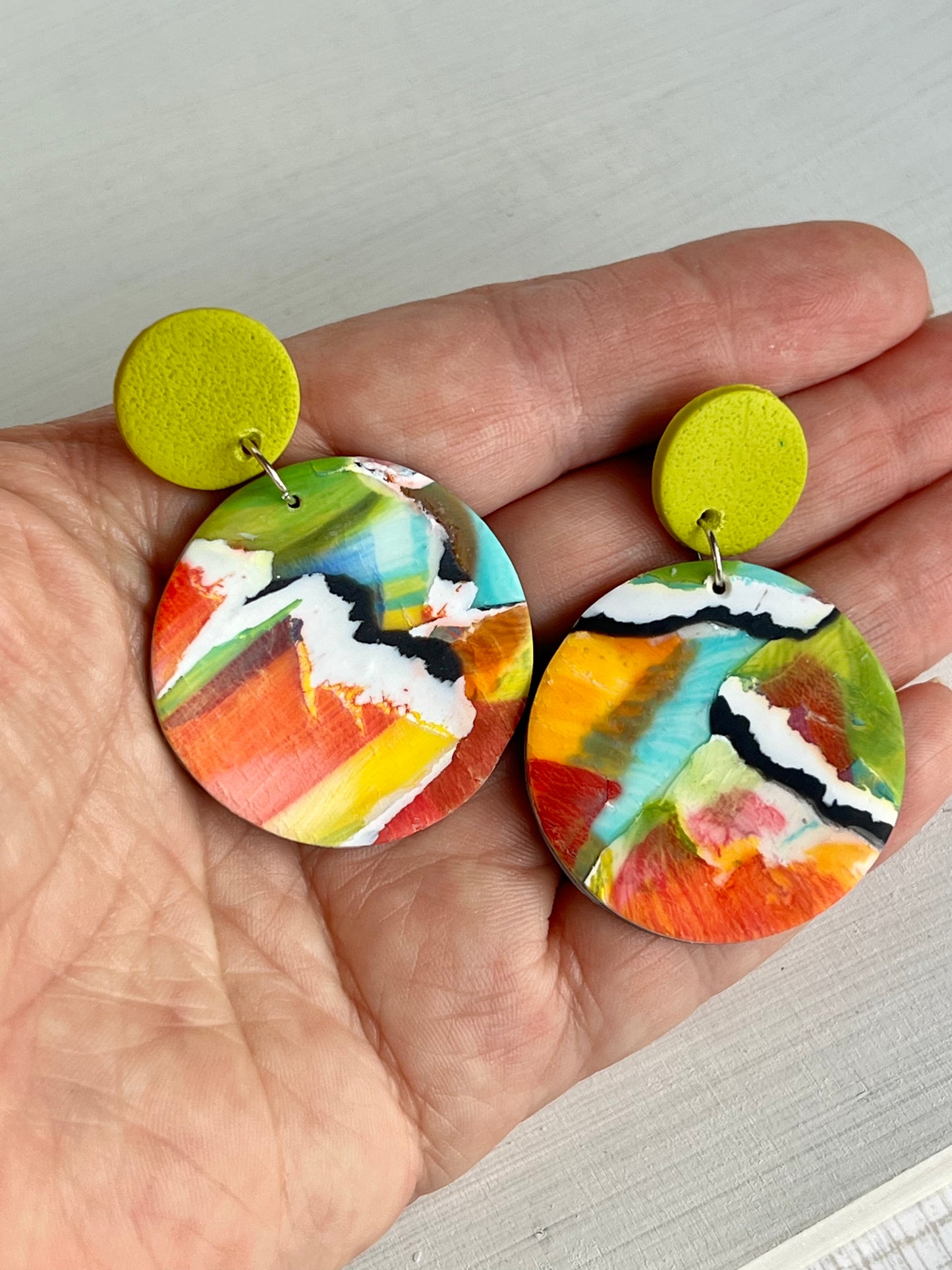 Multi Colored Artistic Dangle Earrings