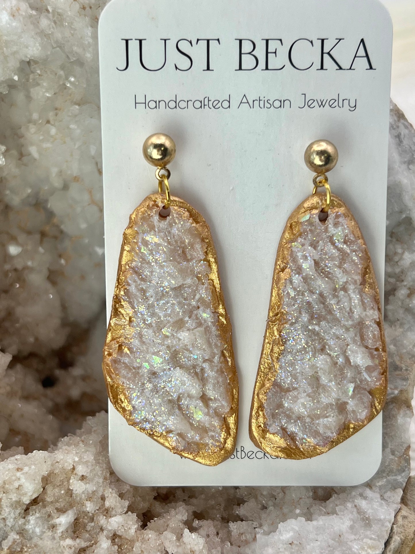 Gold and Crystal Dangle Earrings