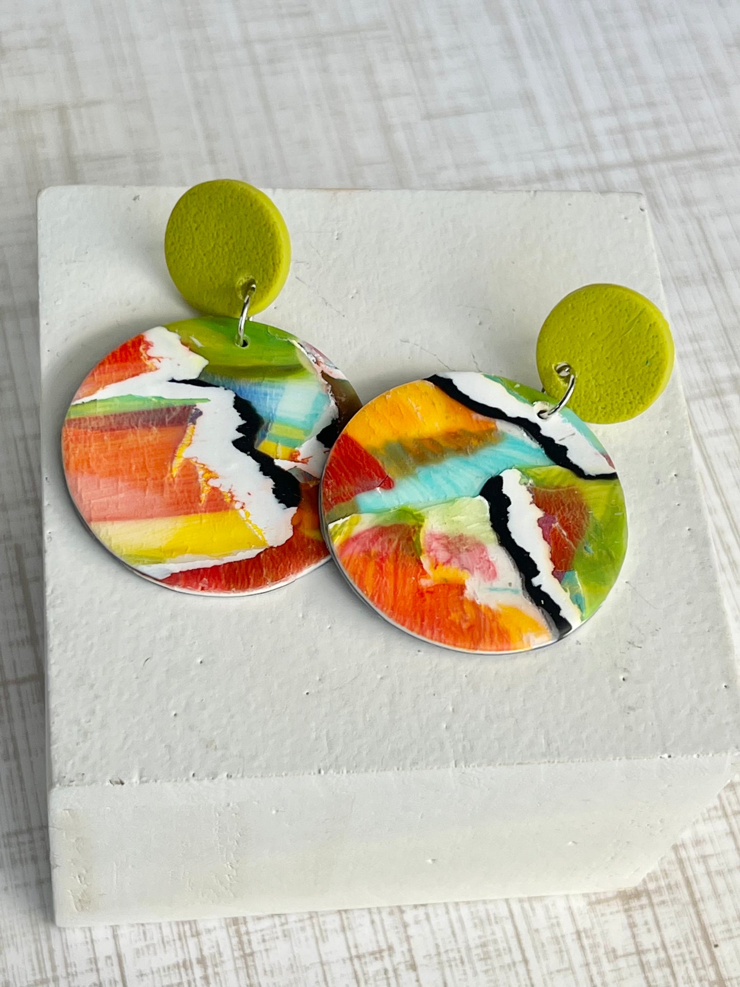 Multi Colored Artistic Dangle Earrings