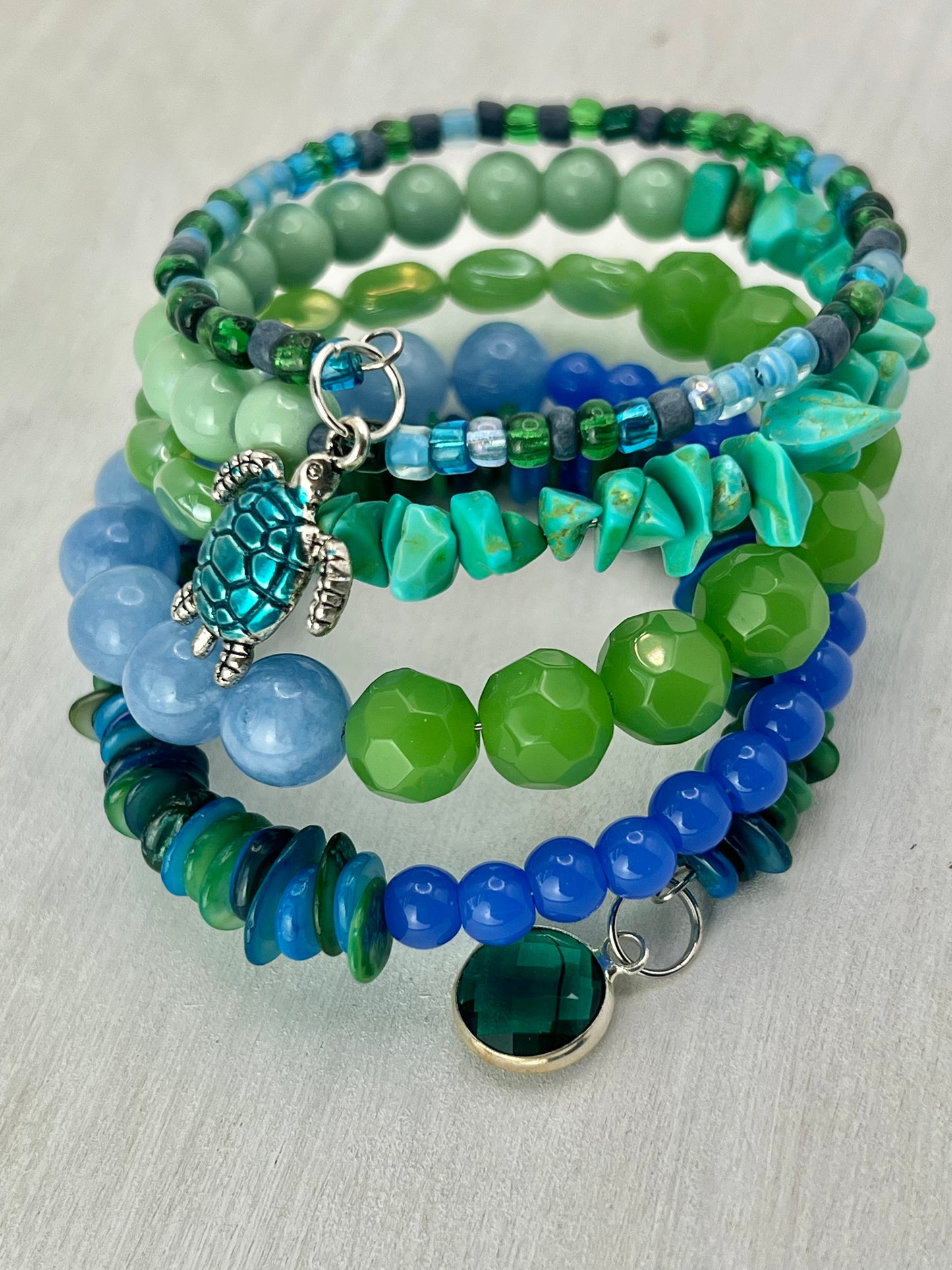 Green and Bracelet Stack