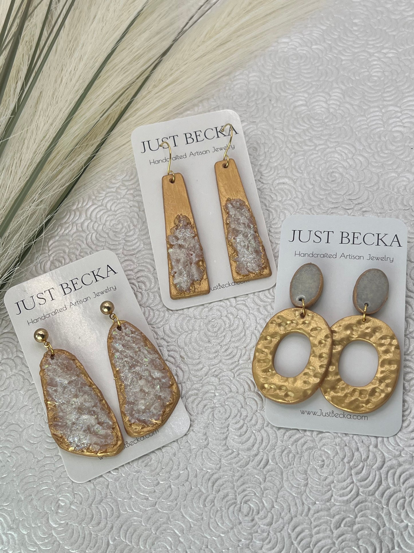 Gold and Crystal Dangle Earrings