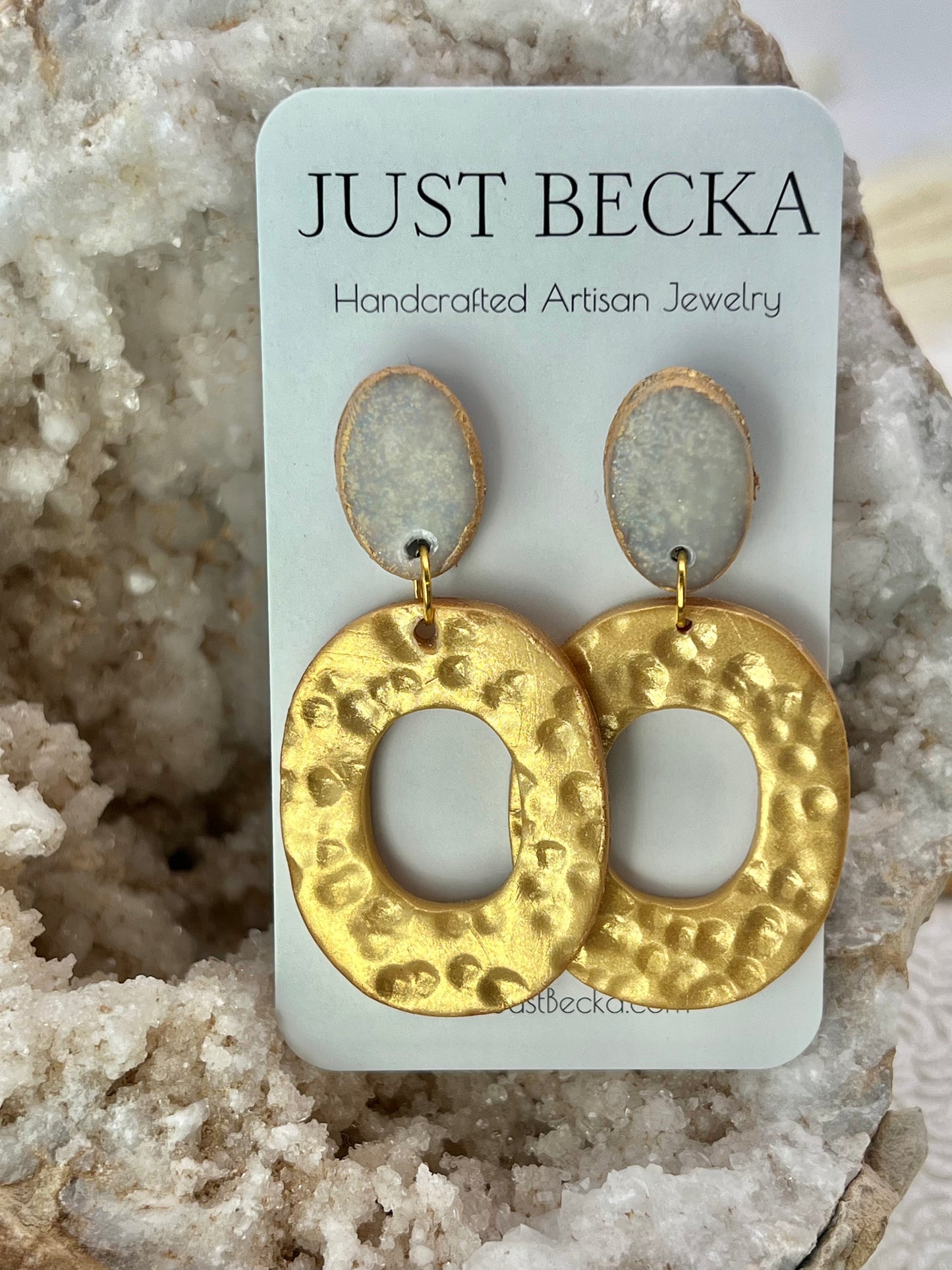 Gold and Crystal Dangle Earrings