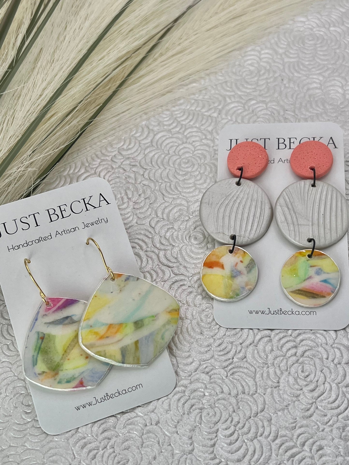 Handpainted Multi-Colored Abstract Dangle Earrings