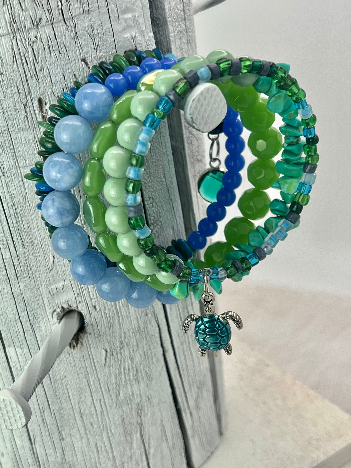 Green and Bracelet Stack