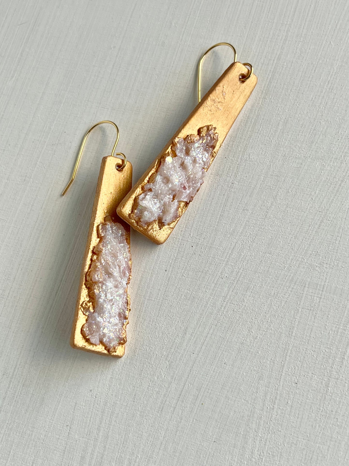 Gold and Crystal Dangle Earrings