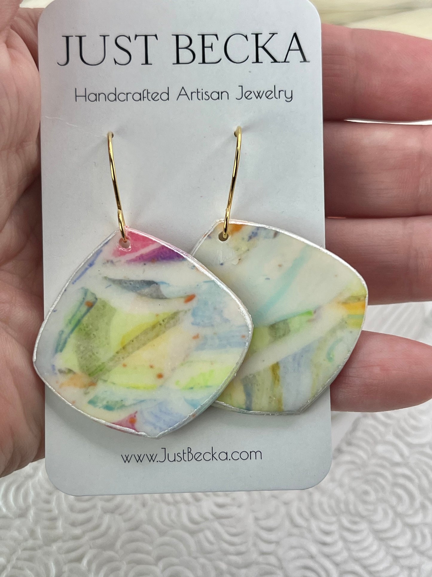 Handpainted Multi-Colored Abstract Dangle Earrings