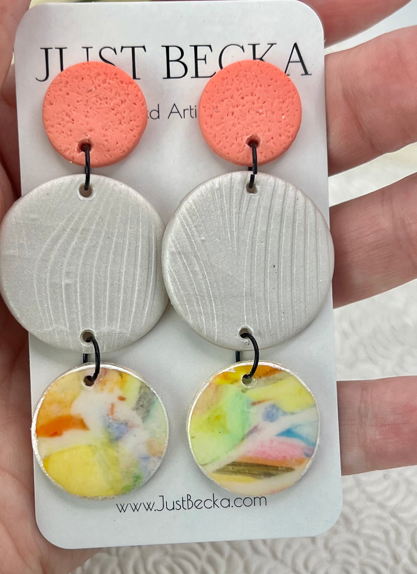 Handpainted Multi-Colored Abstract Dangle Earrings