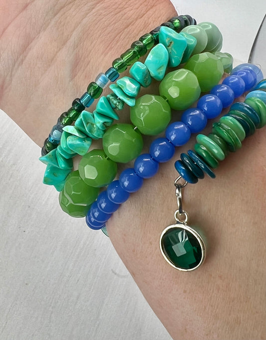 Green and Bracelet Stack