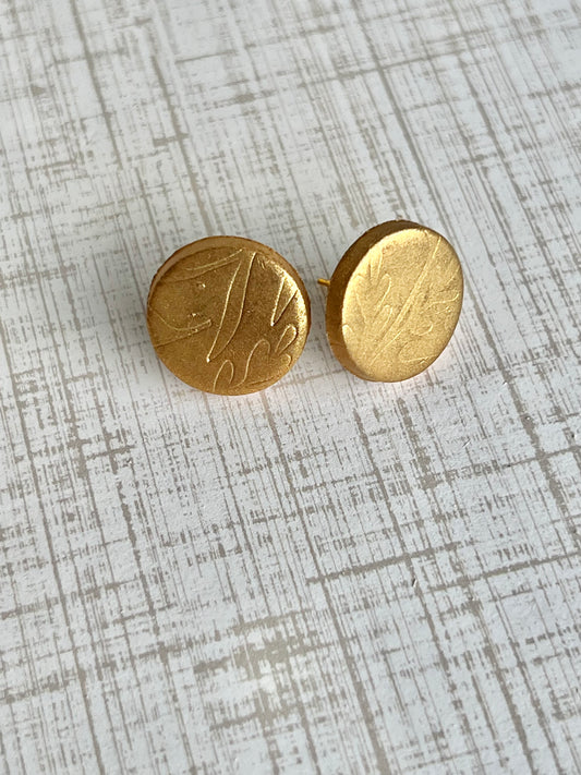 Soft Gold Metallic Stud Earrings