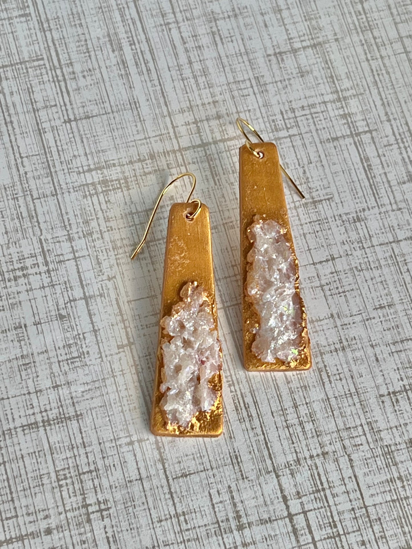 Gold and Crystal Dangle Earrings