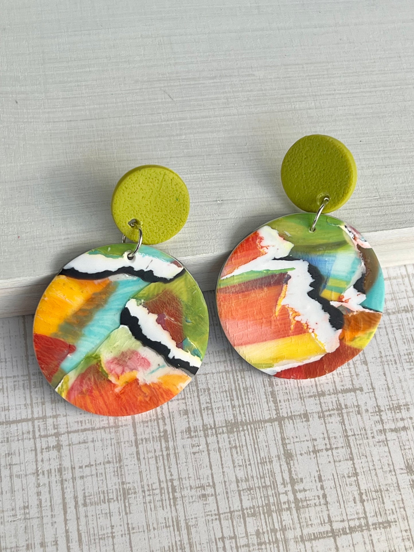 Multi Colored Artistic Dangle Earrings